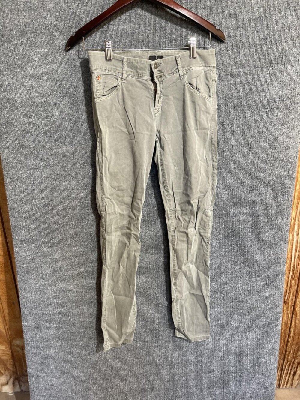 Hudson Jeans Womens 26 Green Skinny Slim Stretch Denim Flap Pockets Made USA